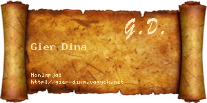 Gier Dina névjegykártya